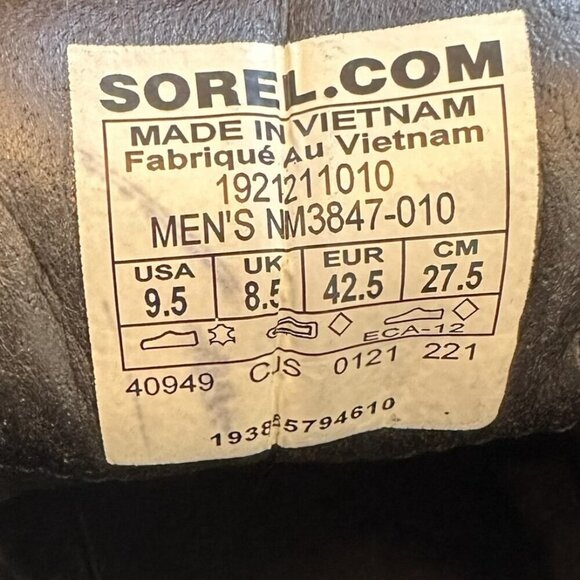 Sorel Black Waterproof Nubuck Leather Madson Utility Lug Sole Boots Men’s 9.5 main image 6